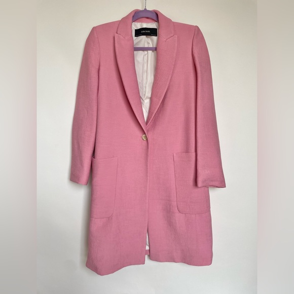Zara Pink Bubble Gum Textured Weave Coat - XS - Picture 2 of 16